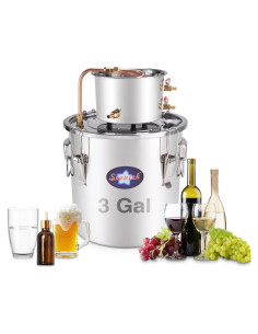 Alambique de Alcohol Seeutek 12L Acero Inoxidable Kit DIY