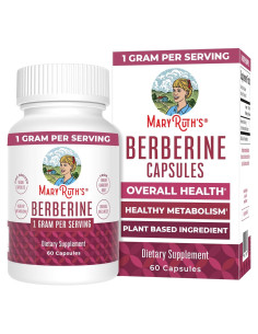 Suplemento de Berberina MaryRuth 1000 mg | 30 Cápsulas Veganas