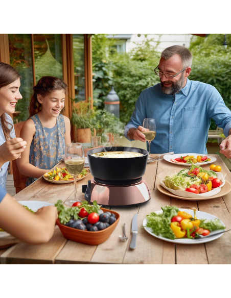 Olla de Fondue Eléctrica Artestia 2QT Cerámica 1500W Negra