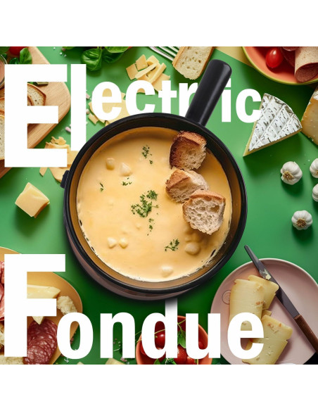 Olla de Fondue Eléctrica Artestia 2QT Cerámica 1500W Negra