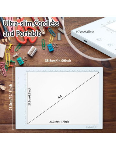 Pad de Luz LED A4 IMAGE Recargable Magnético 6000K