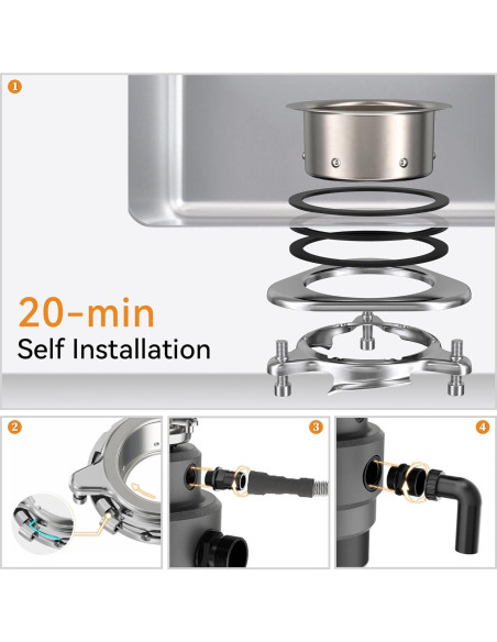 Triturador de Basura Chooba 0.75HP Inoxidable Silencioso