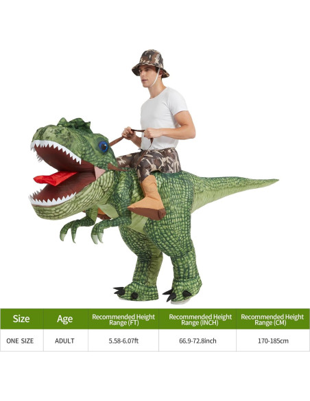Disfraz Inflable T Rex Deluxe para Adultos - Halloween