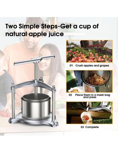 Prensa de Vino EJWOX 6.47 kg Verde para Jugo y Queso