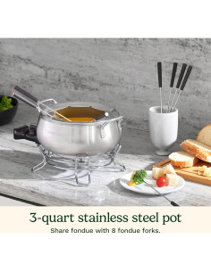 Cacerola de Fondue Cuisinart 2,84L Acero Inoxidable 1000W 2