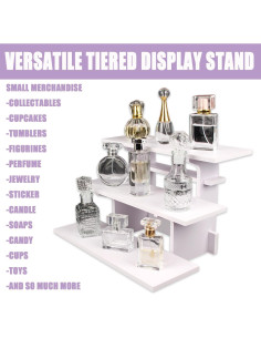 Soporte de exhibición 3 niveles Luxinika Blanco portátil 2