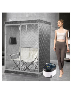 Sauna portátil iDOTODO para 2 personas con silla plegable
