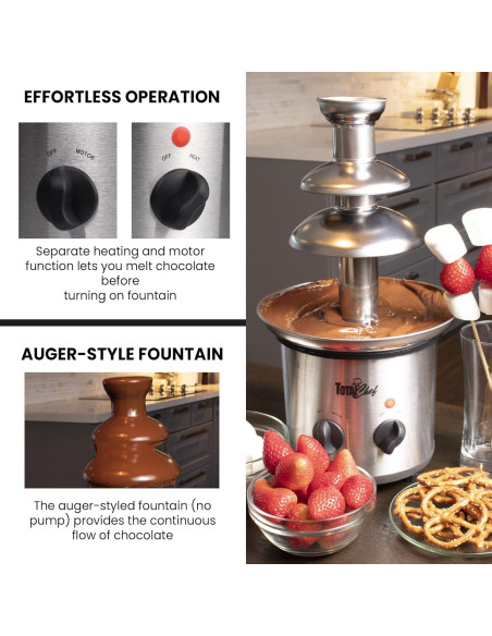 Fuente de Chocolate Total Chef 3 Niveles 680g Acero Inoxidable