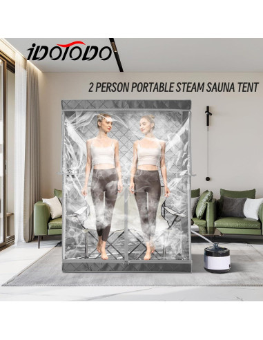 Sauna portátil iDOTODO para 2 personas con silla plegable