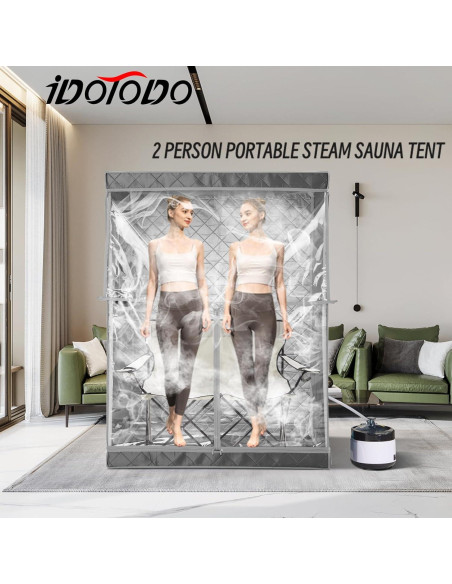 Sauna portátil iDOTODO para 2 personas con silla plegable