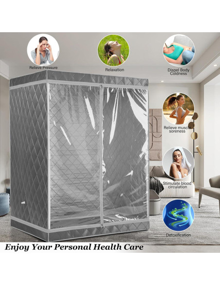 Sauna portátil iDOTODO para 2 personas con silla plegable