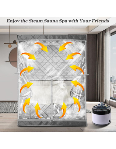 Sauna portátil iDOTODO para 2 personas con silla plegable
