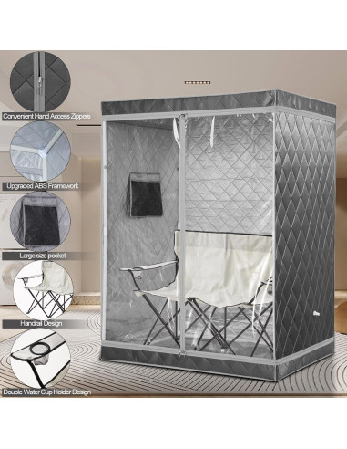 Sauna portátil iDOTODO para 2 personas con silla plegable