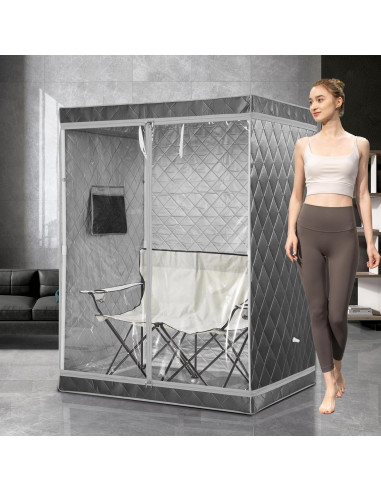 Sauna portátil iDOTODO para 2 personas con silla plegable