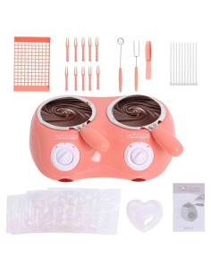 Olla Fondue Eléctrica Mini Rosa para Chocolate y Mantequilla
