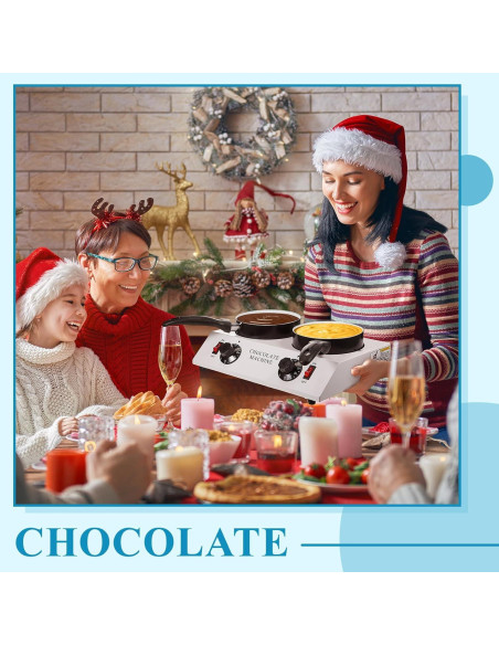 Calentador de Chocolate ROCEEI Doble Olla 35x23 cm con Espátula