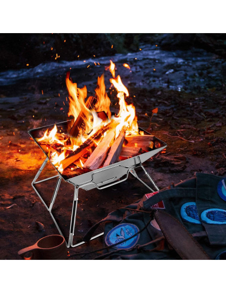 Parrilla Plegable Odoland 31x31 cm Acero Inoxidable Camping