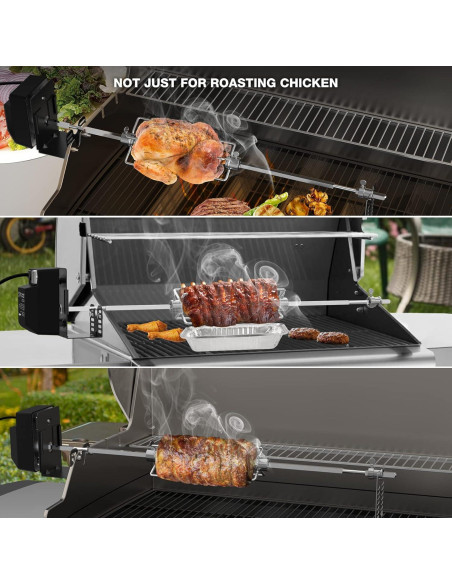 Kit Rotisserie Universal Onlyfire con Motor 110V y Varilla 71cm