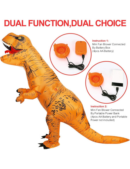 Disfraz Inflable T-Rex Adulto Marrón Cosplay Divertido