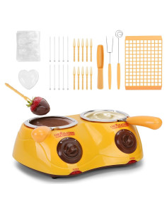 Fondue Eléctrica Outamateur Doble Olla 500 ml Amarillo