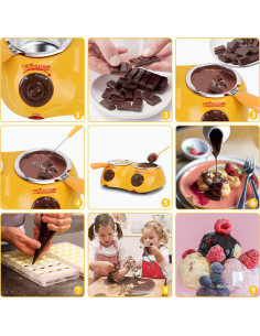 Fondue Eléctrica Outamateur Doble Olla 500 ml Amarillo 2