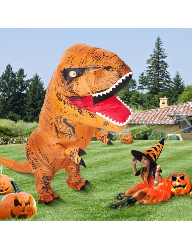 Disfraz Inflable T-Rex Adulto Marrón Cosplay Divertido