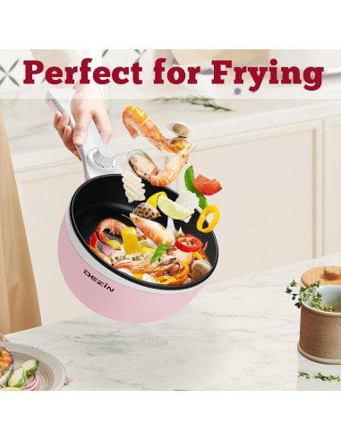 Olla Eléctrica Dezin 1.5L Antiadherente Rosa para Fideos