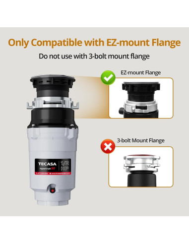 Triturador de Basura TECASA 0.5 HP Acero Inoxidable