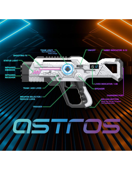 Juego de Laser Tag Recargable WINYEA 2 Jugadores LED