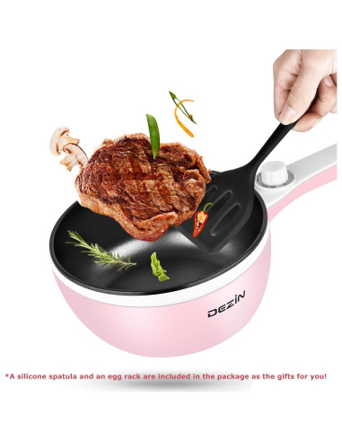 Olla Eléctrica Dezin 1.5L Antiadherente Rosa para Fideos