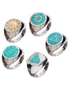Conjunto de 5 Anillos Ajustables Iron Man Reactor Arc