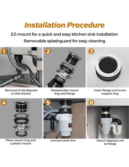 Triturador de Basura TECASA 0.5 HP Acero Inoxidable