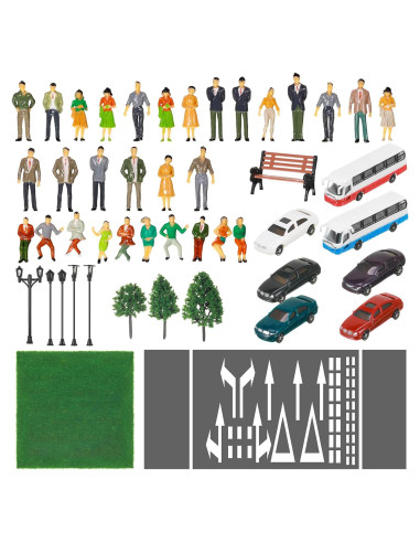 Accesorios de Escenografía Sratte 64 Pcs Miniaturas 1:50