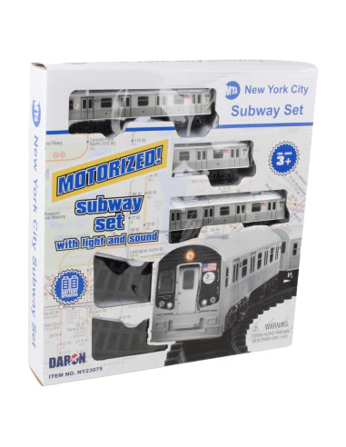 Conjunto de tren a pilas MTA Nueva York 3 piezas con vía 99x63.5cm
