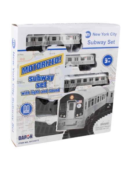 Conjunto de tren a pilas MTA Nueva York 3 piezas con vía 99x63.5cm