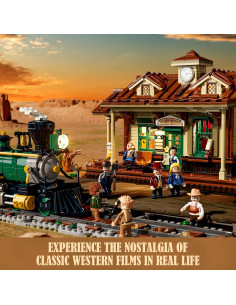 FUNWHOLE Estación de Tren Viejo Oeste 1975 Piezas 3,08 kg 2