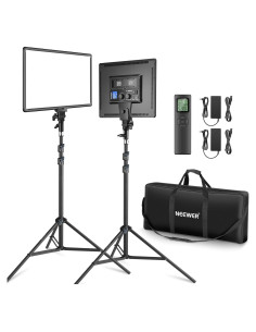Neewer Kit de Iluminación LED 2-Pack 45W Bi-Color 3200K-5600K