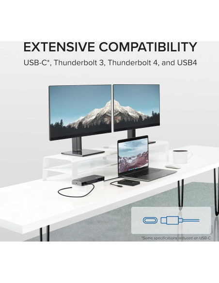 Dock Thunderbolt Plugable TBT3-UDC3 40Gbps 100W Dual HDMI