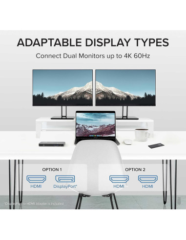 Dock Thunderbolt Plugable TBT3-UDC3 40Gbps 100W Dual HDMI