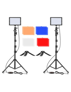 Kit de Iluminación Fotográfica LED EMART 2 Pcs Luz Estudio 136 cm