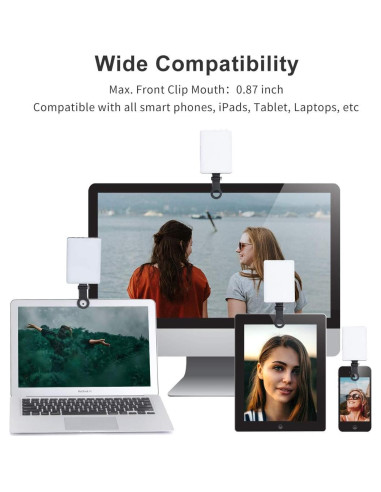 Luz LED Newmowa Recargable con Clip para Teléfono 60 LEDs