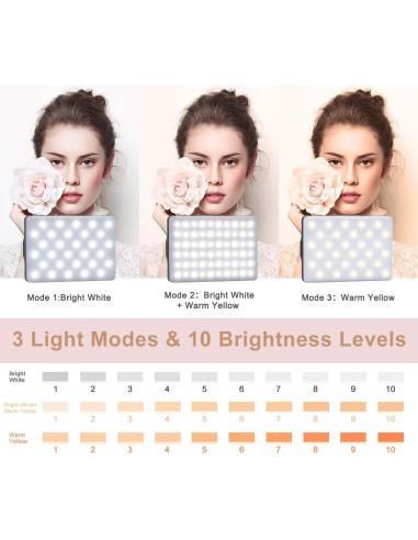 Luz LED Newmowa Recargable con Clip para Teléfono 60 LEDs