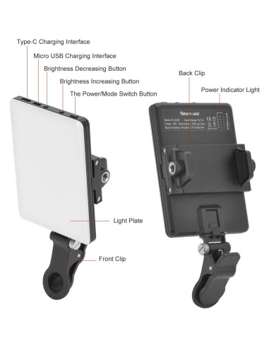 Luz LED Newmowa Recargable con Clip para Teléfono 60 LEDs