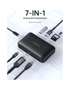 Hub USB C 7-en-1 JSAUX con HDMI 4K y 100W de carga 2