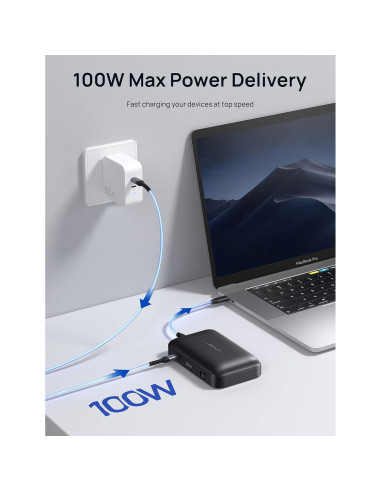 Hub USB C 7-en-1 JSAUX con HDMI 4K y 100W de carga