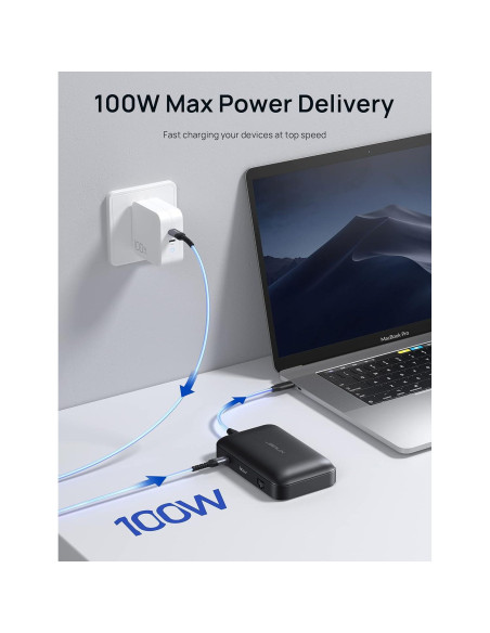 Hub USB C 7-en-1 JSAUX con HDMI 4K y 100W de carga