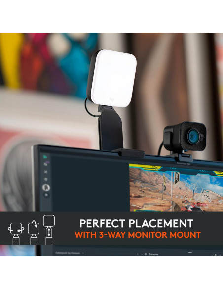 Luz LED Logitech Litra Glow para Streaming con TrueSoft
