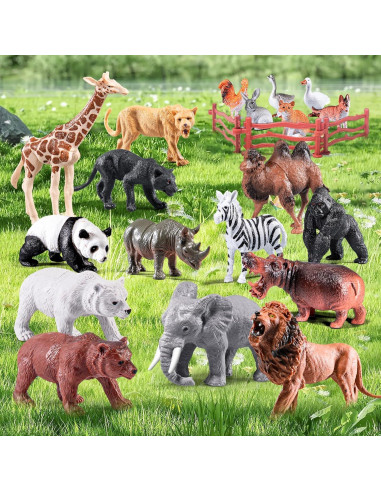 41 Piezas Figuras de Animales de Safari RISUNTOY Juguetes Educativos