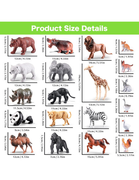 41 Piezas Figuras de Animales de Safari RISUNTOY Juguetes Educativos