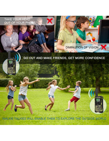 Walkie Talkies Niños Aikmi 22 Canales 4,83 km Camo Verde
